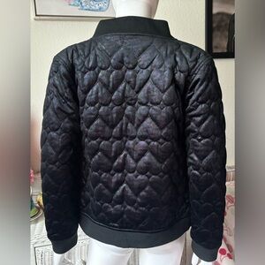Appaman Junior Kids Quilted Bomber Jacket Textured Velvet Metallic black Size 14